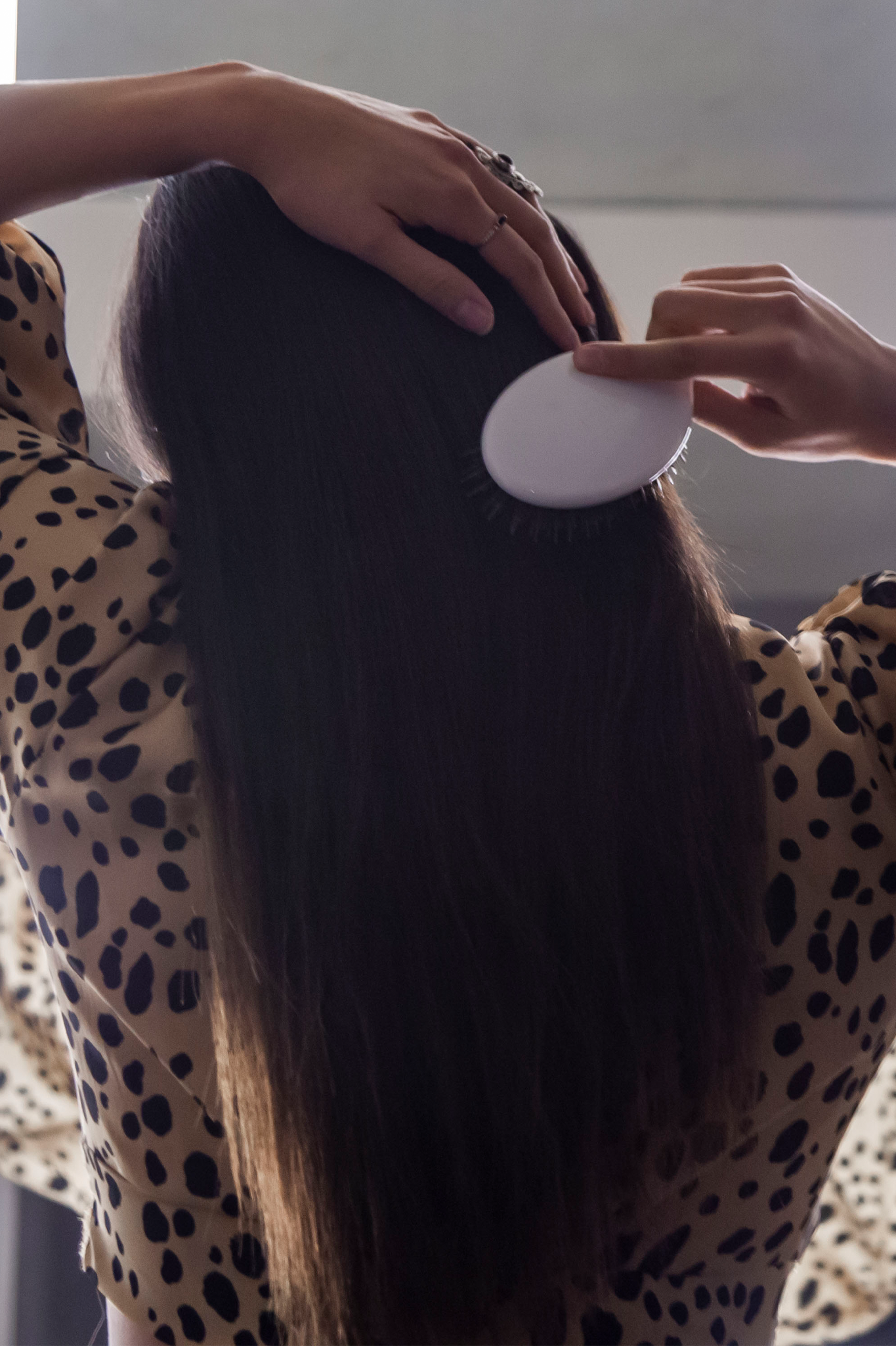 Small White Paddle Brush